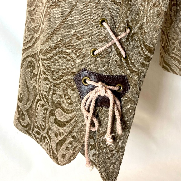 Spiegel Embossed Lightweight Women’s Button Down Unlined Jacket Pockets Sz 14 - Picture 6 of 15